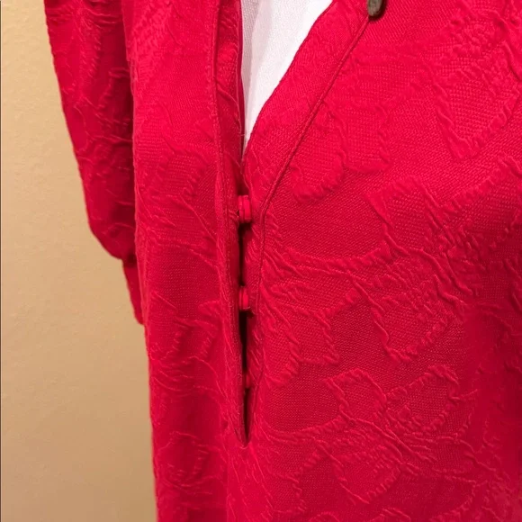 Lilly Pulitzer Red Midi Dress with Puff Sleeves - Picture 3 of 9